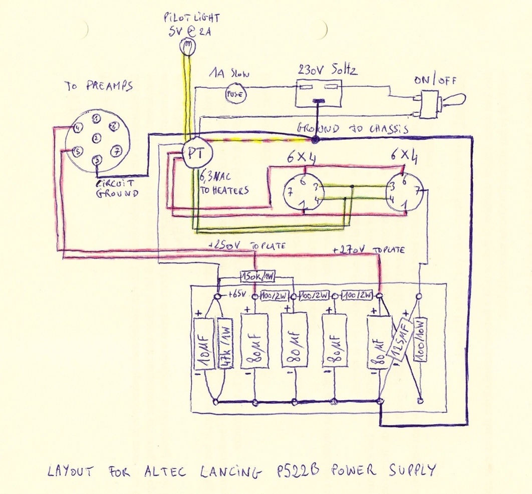 6x4 Tube Power Supply Schematic